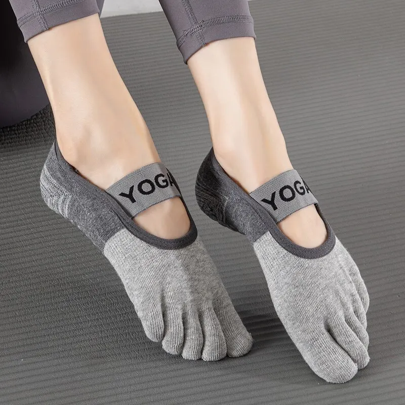 Yoga Socks Women Five Finger Socks Professional Non-Slip Breathable Indoor Dacing Fitness Pilates 2 Pairs yoga socks
