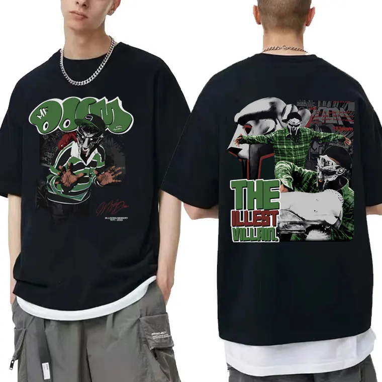 Rapper Mf Doom Madvillainy The Illest Cattivi Stampa Grafica T-Shirt Estate Uomo Moda Maglietta Oversize Maschile Hip Hop Trend Tees