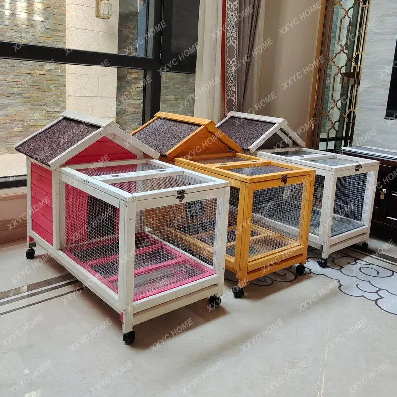 Household Large Rabbit Cage Rabbit Nest Cole Duck Coop Supplies Villa Cage with Tray