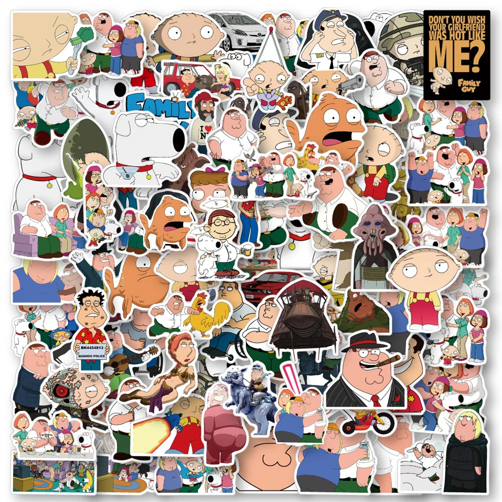 10/30/50/100pcs Family Guy Stickers Cartoon DIY Graffiti Skateboard Luggage Laptop Waterproof Anime Kids Stickers Decals Toys children s drawing board magnetic double sided lifting blackboard family kid writing graffiti scaffolding easel