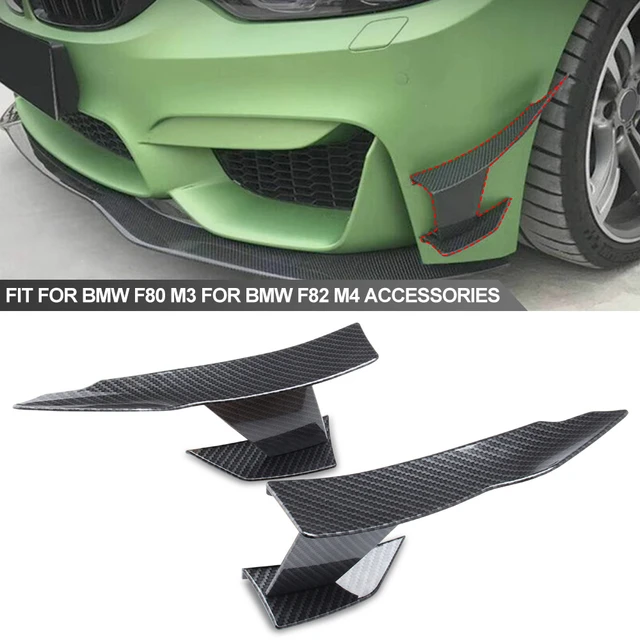 6pcs Lip Fin Splitter Spoiler Canard Sticker Glossy Black Carbon