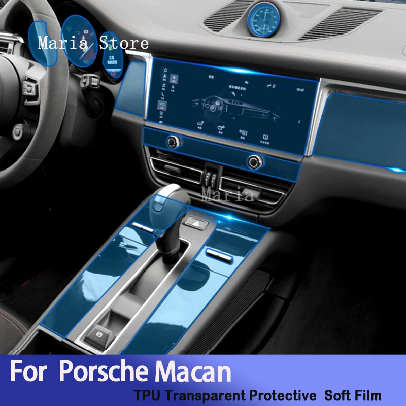 

For Porsche Macan(2022)Hybird Car Interior Center Console Transparent TPU Protective Film Anti- Repair Sticker