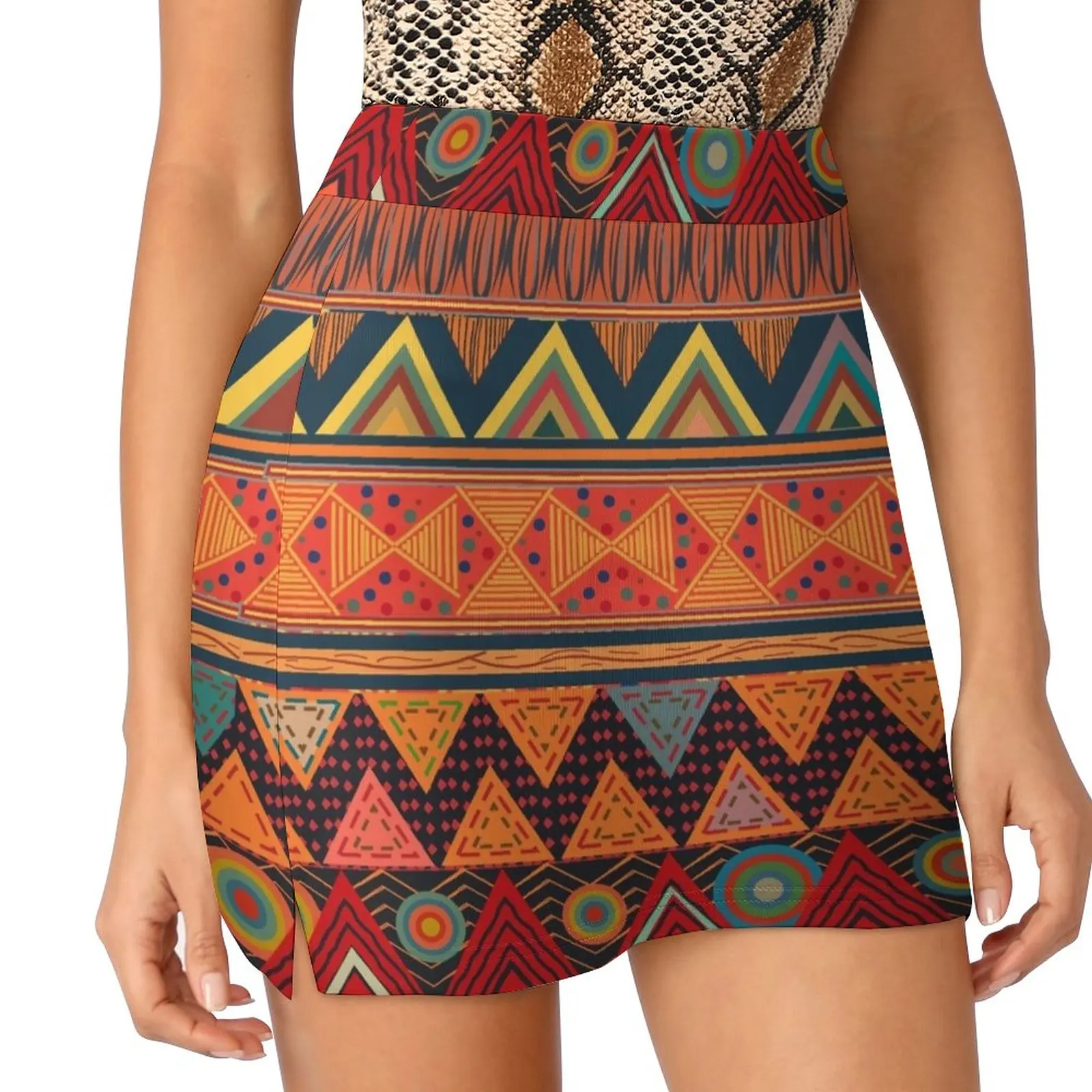 Tribal Ethnic (earth colors) Light Proof Trouser Skirt elegant skirts for women cute skirt tribal