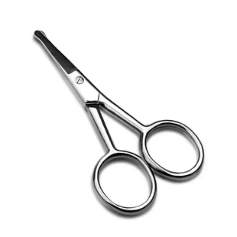 Stainless Steel Round Head Nose Hair Scissors Makeup Eyebrows Small Scissors Beard Scissors Beauty Tools Makeup Tools 5