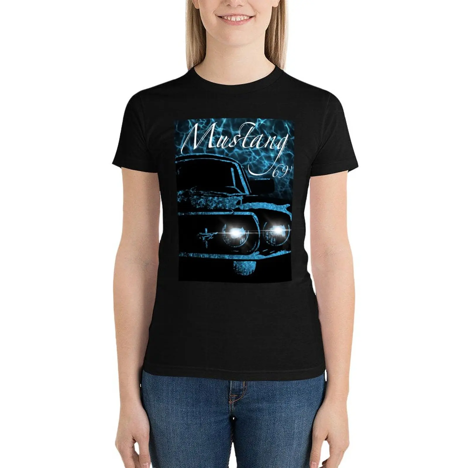 

Mustang T-Shirt female funny summer tops t shirts for Womens