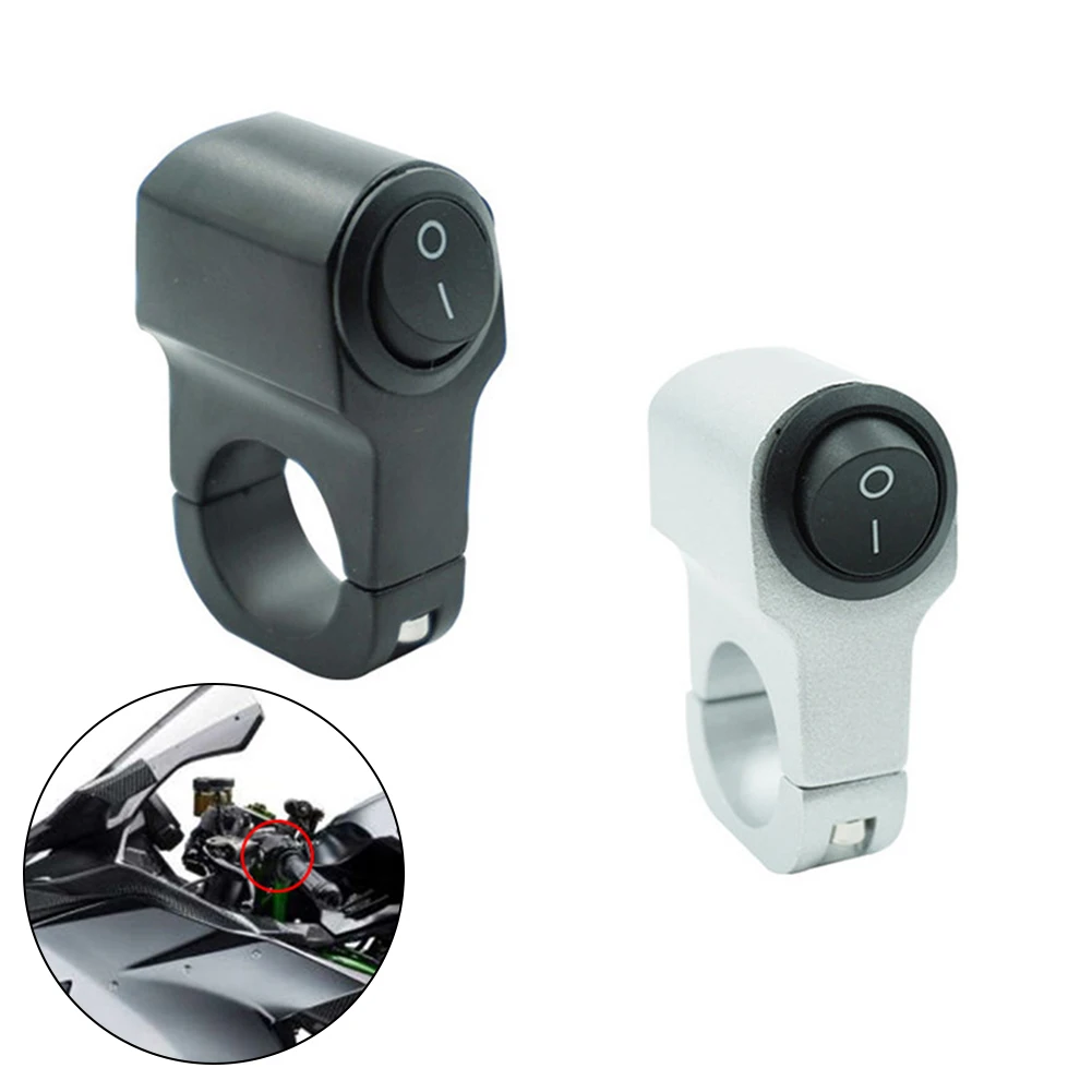 

Motorcycle Handlebar Headlight ON/OFF Switch 22mm Aluminum Alloy 2-Wire Waterproof Spotlight Switch Replacement