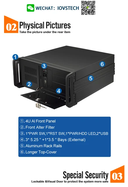 Rackmount 4U ATX IPC 610AX Case three 5.25 One 3.5 External Bay ATX mini redundant powersupply L=450mm IPC Case - AliExpress