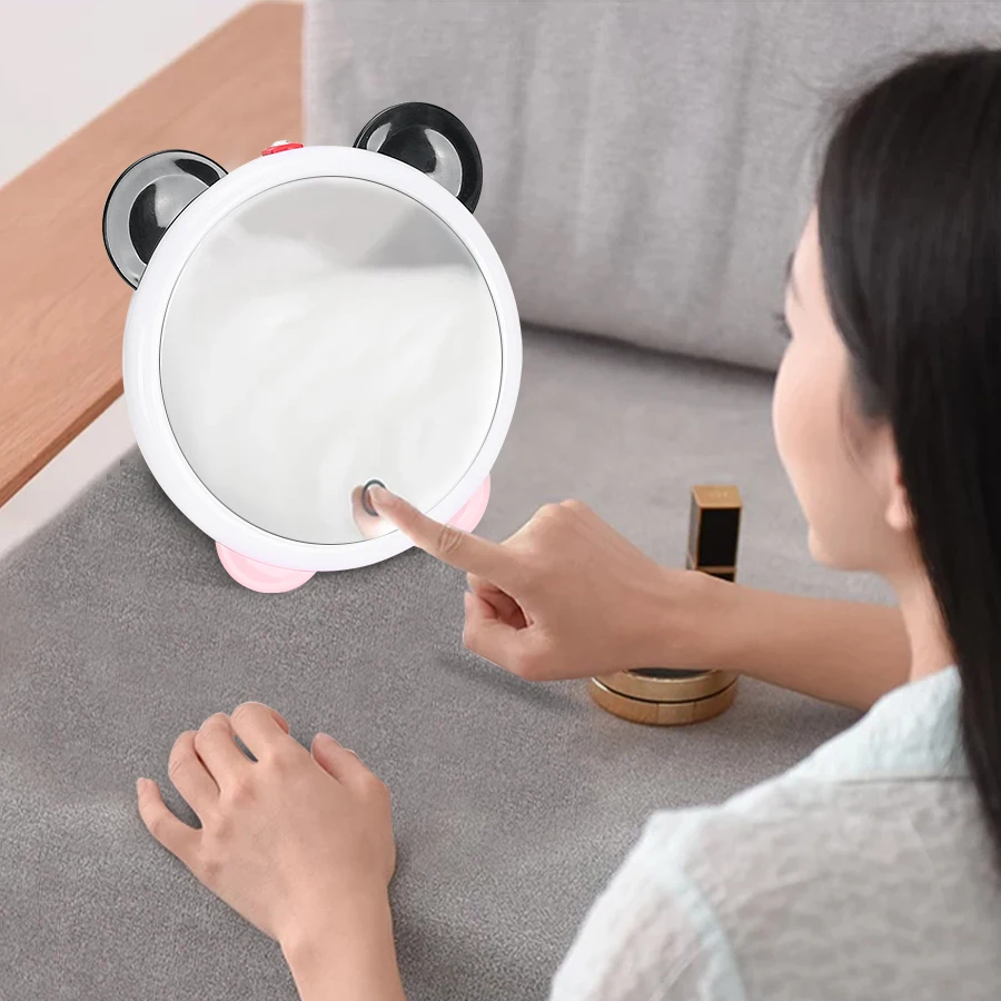 3 Lighting Mode Led Makeup Mirror With Stand Design Charging Bench Makeup Mirror Ins Girls Small Portable