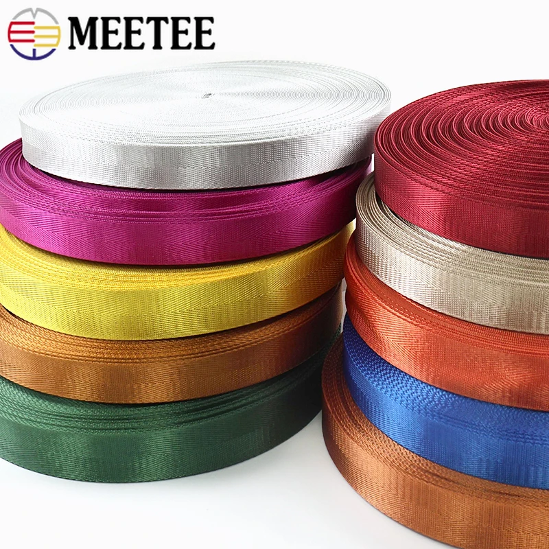 1Roll=42M Meetee 20-50mm Nylon Webbing Strap Backpack Shoulder Straps ...