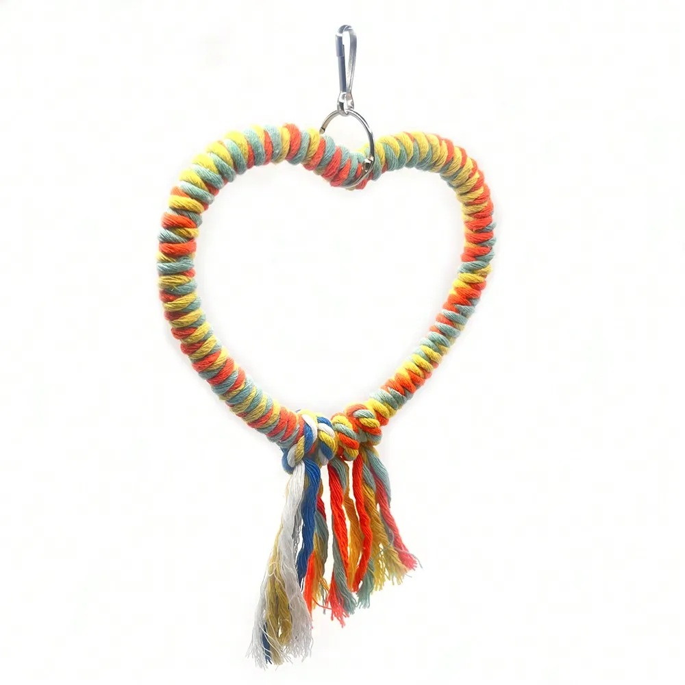 Bird Stand  Grinding Claw Embossed Cage Decoration Bird Swing Bird Toy Creative Gift Love Bird Color  Rope Accessories 6