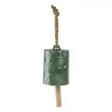 Outdoor 18"H Minstra Green Ceramic Bell Wind Chime, 1.72 lb weight