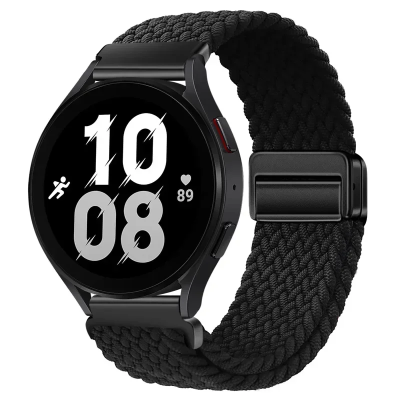 Magnetic Braided Solo Loop Nylon Strap - Breathable Wristband Accessory, 22mm