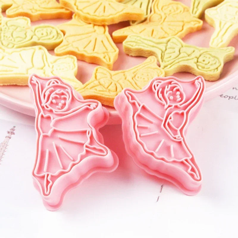 Cookie Cutter 8Pcs/set Dancing Lady Ballet Girl Fondant Embosser