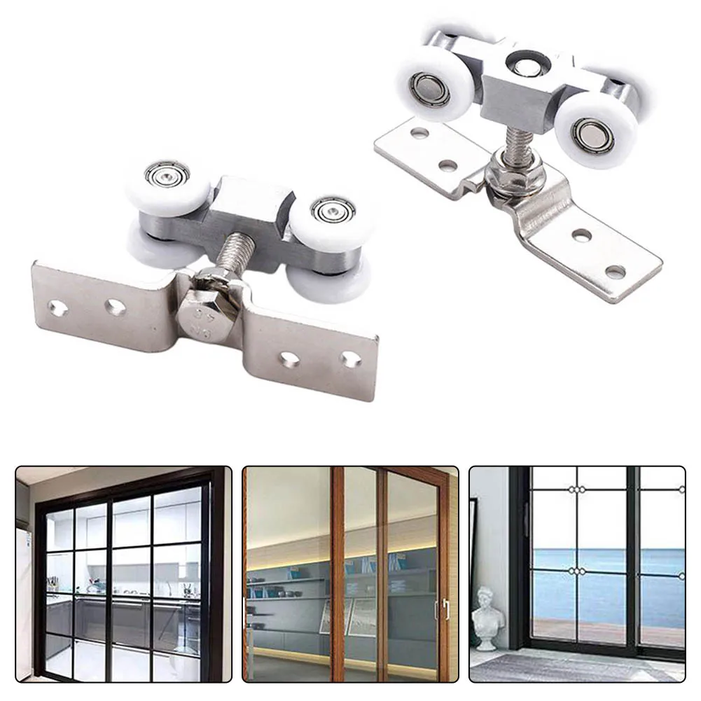 1 Pair Door Track  Rail Hanging Rail Glass Door Guide Mute Push And Pull For Various Applications, Including Residential