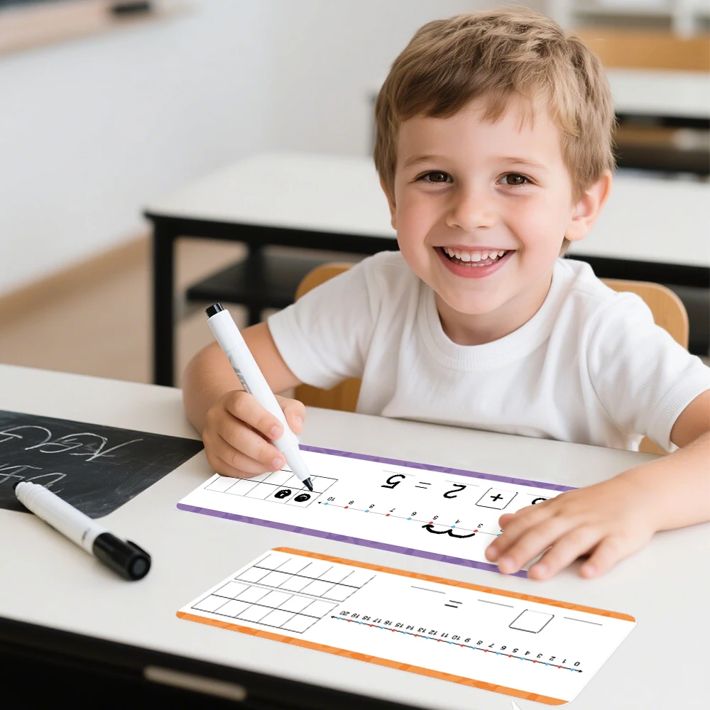 0–20 und 0–10 Additions- und Subtraktionsnummernlinie, Mathe-Karten für Kinder, trocken abwischbare Mathematik-Aufklärungs-Arithmetik-Übungskarten – Detail 12