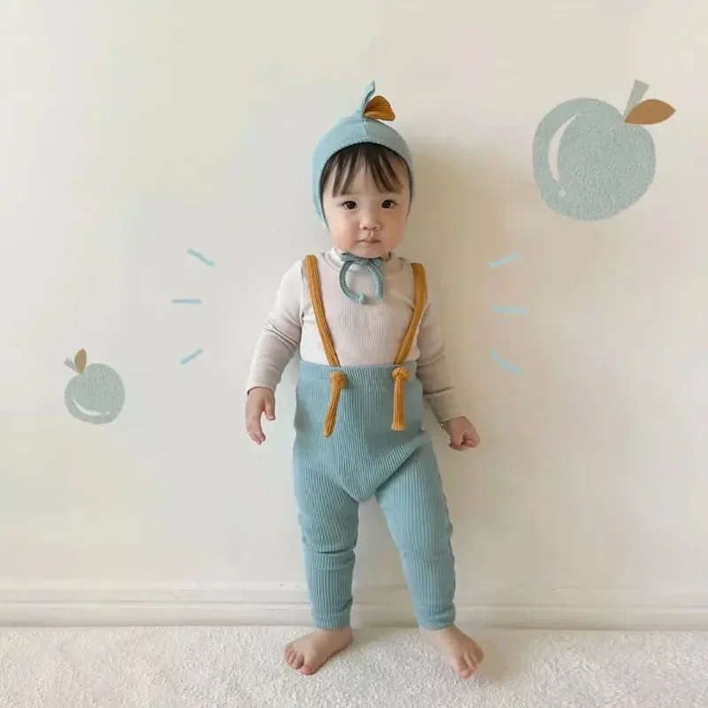 0-24M Infant Baby Boys Girl Cotton Ribbed Pantyhose Leggings Newborn Suspender Pants Overalls Solid Elastic Tights Spring Autumn