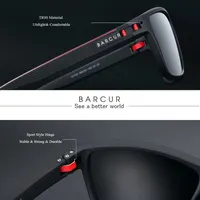 BARCUR Design-Lunettes de soleil polarisées TR90 pour homme et femme, accessoire de sport léger, protection UVAB 2