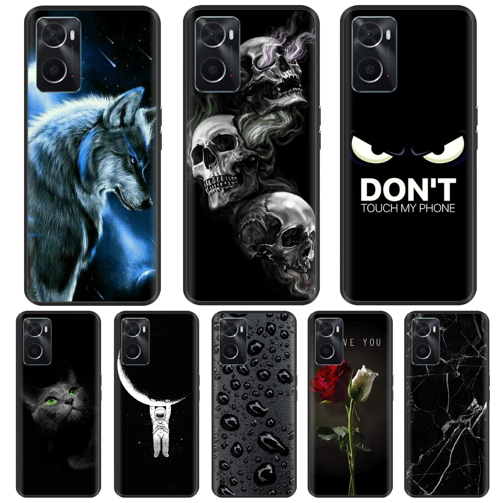 Per Oppo A76 Custodia Morbida In Silicone Cute Flower Tpu Cover Per Telefono Per Oppo A96 Custodia Paraurti Nero Moda Per Oppo A76 4G A 76 Custodie
