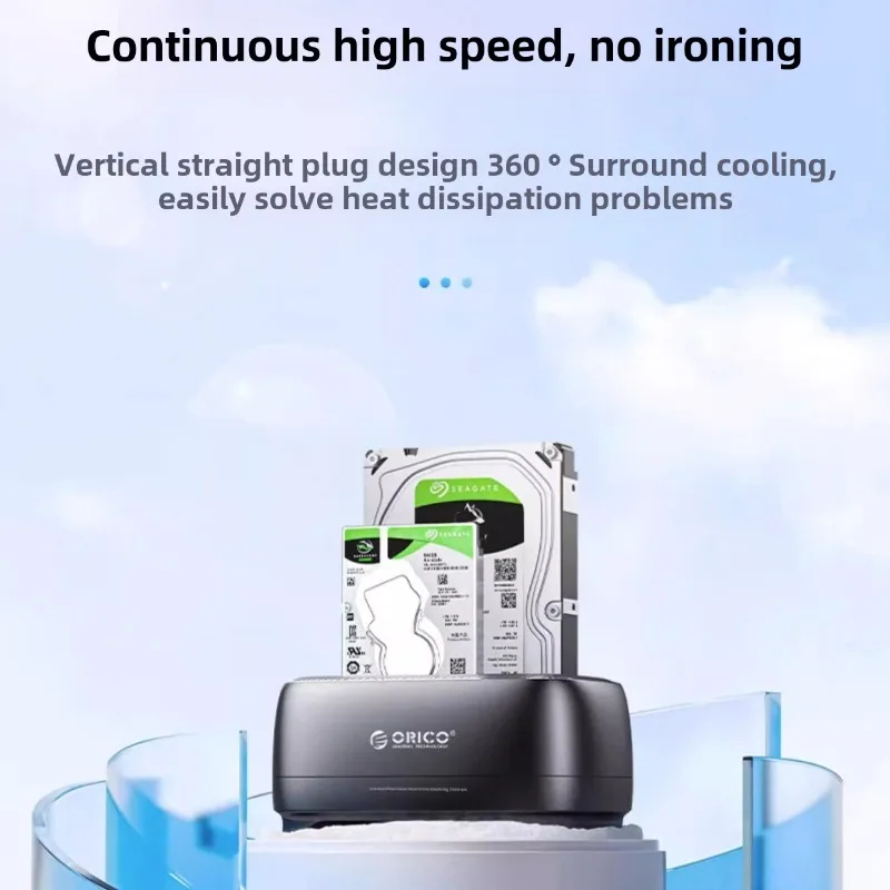 ORICO Dual-bay Hard Drive Station USB 3.0 5Gbps Type-C HDD Docking Station with 12V 3A Power Adapter Supports 2.5/3.5in HDD SSD