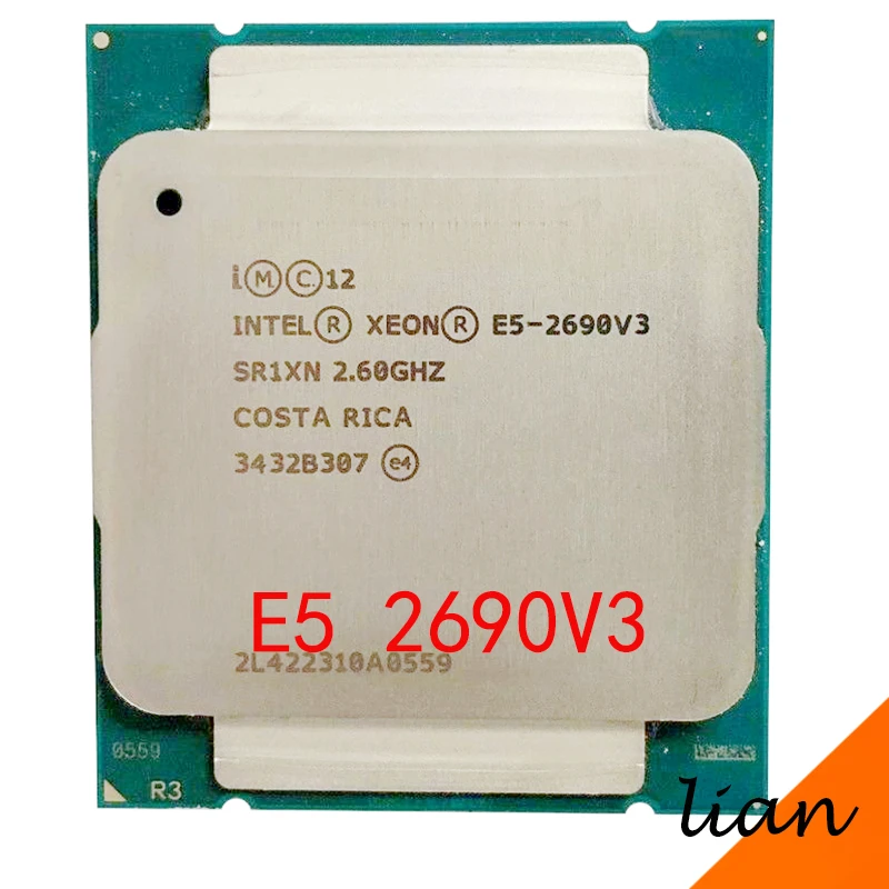 Intel xeon E5-2690 v3 e5 2690v3 e5 2690 v3 2.6 ghz doze-núcleo vinte e quatro-thread 30mb 135w processador cpu lga 2011