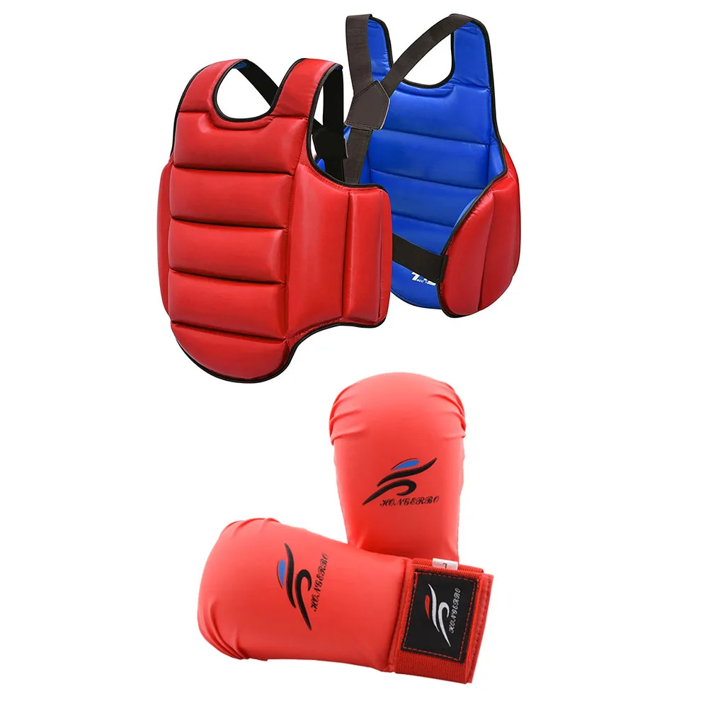 Luvas De Karate Peito Guarda Capacete Boxe MMA Shin Protetor Corporal Artes Marciais WTF Uniforme Taekwondo Treinamento Alvo Kickboxing