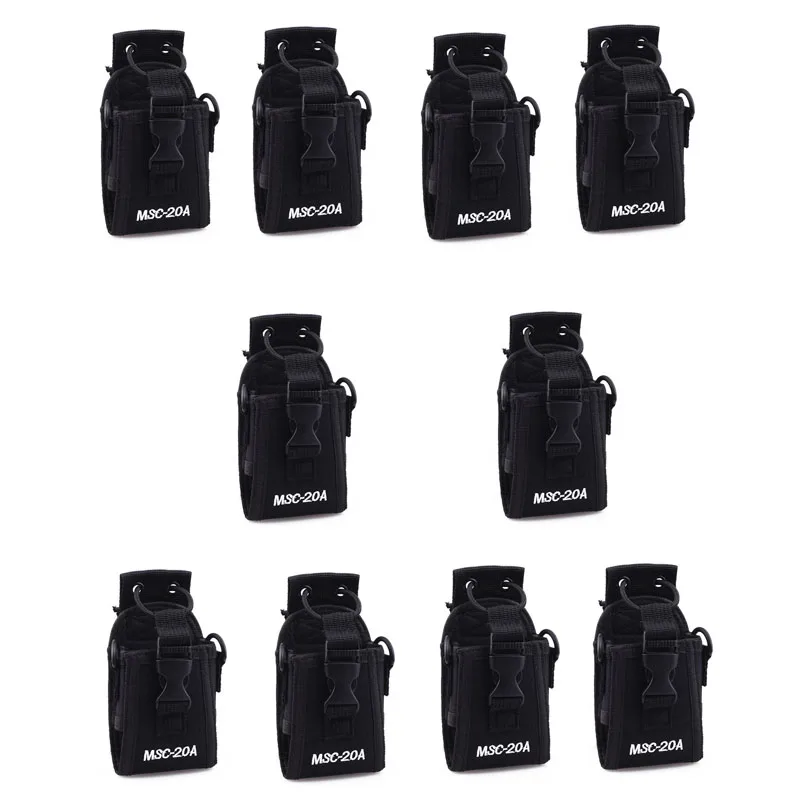 10x Tactical Mobile Radio Walkie Talkie MSC-20A Pocket Nylon Pouch Waist Bag Holder Portable Interphone Case for Camping Hunting 2pcs abbree msc 20d nylon carry case for walkie talkie baofeng uv 5r uv 5ra uv 5rb uv 5rc 5re uv b6 bf 888s tyt mototrola radio