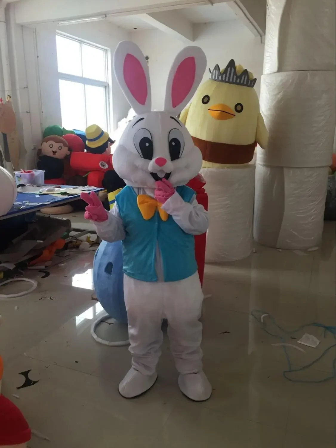 Costumes de mascotte de lapin de Pâques pour adultes, lapin