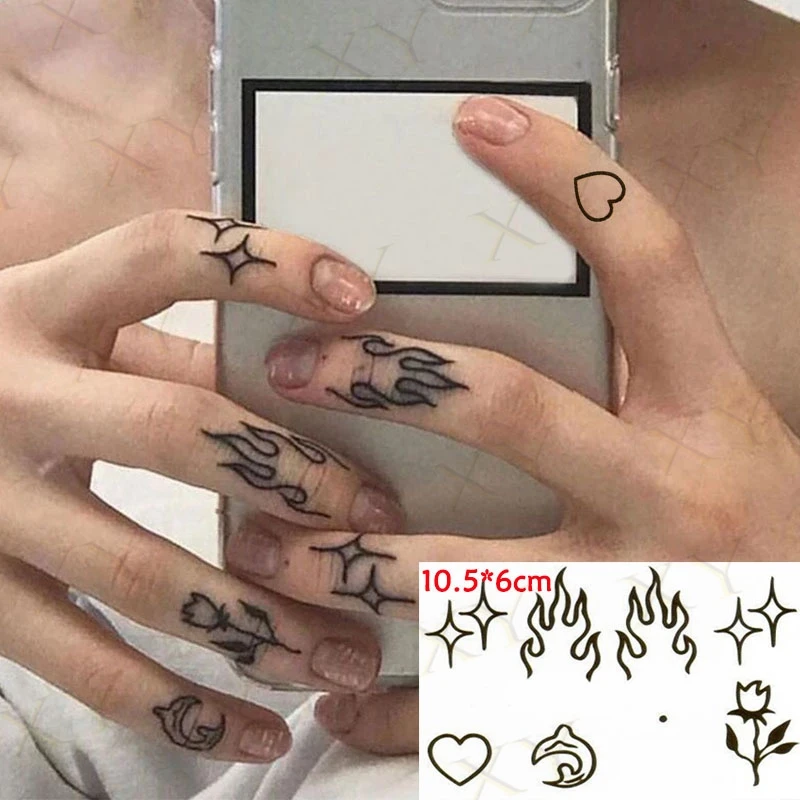 Татуировка переводная маленькая, солнце, луна, пистолет, сердце, боди-арт, водонепроницаемая Временная искусственная татуировка, фальш-тату для мужчин, женщин, детей