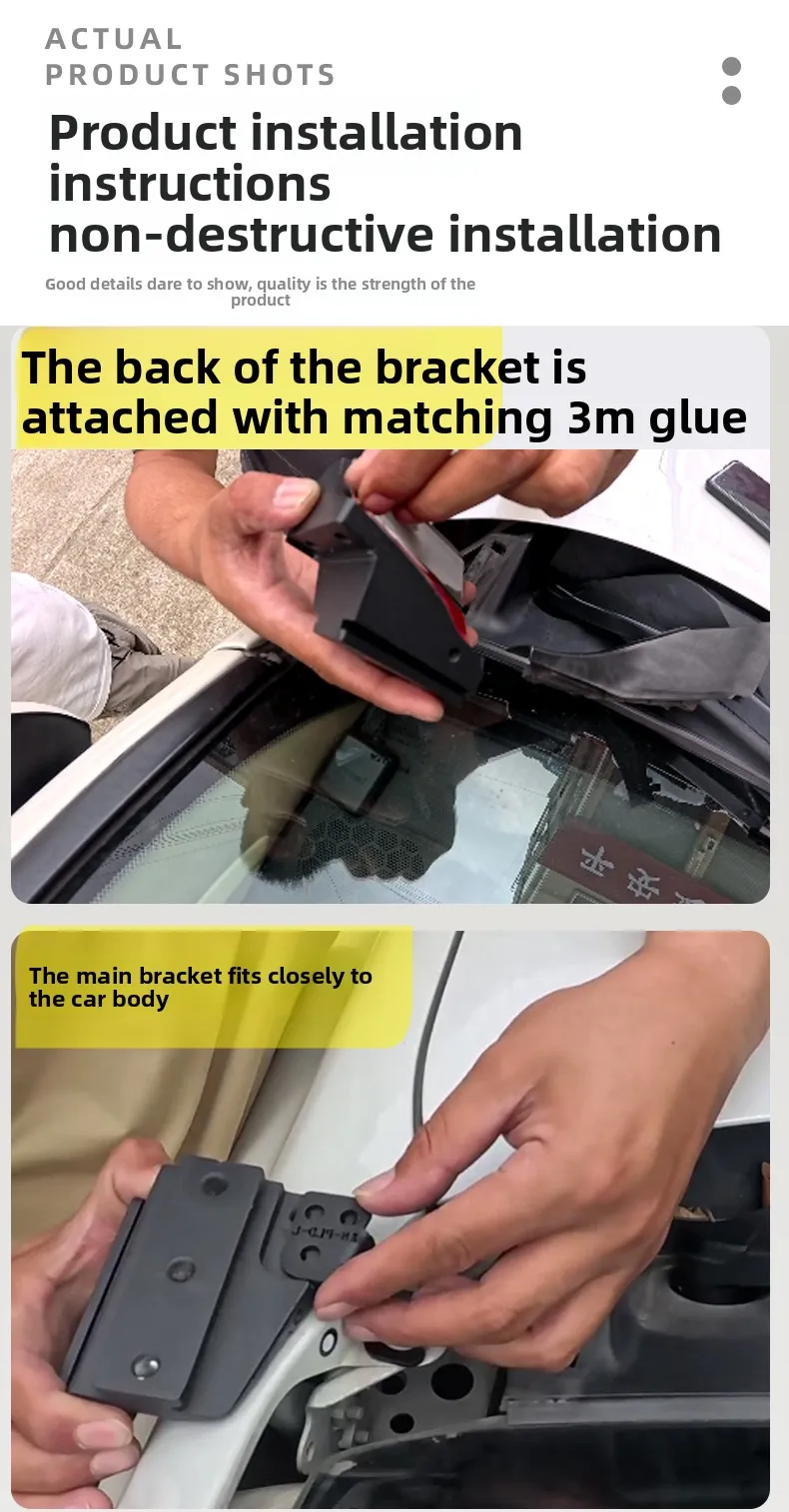 For Land Cruiser Prado 150 LC150 2010-2023 A Pillar Spotlight Bracket Engine Hood Quick Release Dual Guide Rail Expansion Stand detail image 8