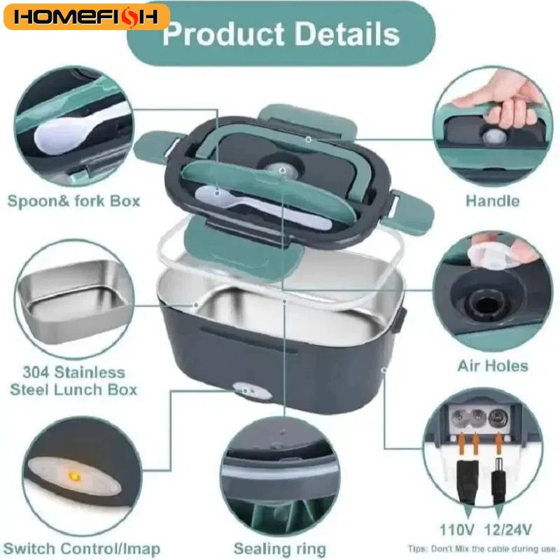 HOMEFISH 1.5L Electric Lunch Box 3
