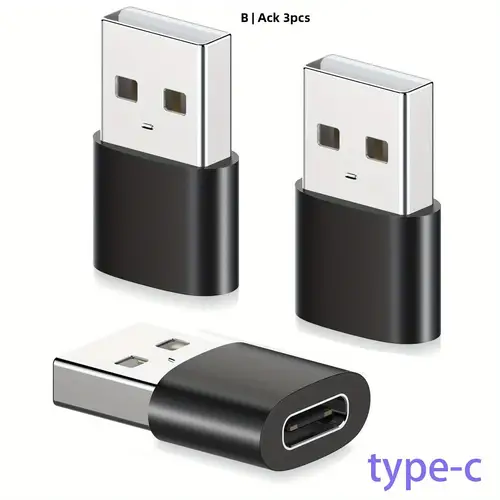 3-Pack USB to USB C Adapter, USB C Female to USB Male Super Fast Charging and OTG Converter Compatible with iPhone 15/14/13/12 P - Image 5