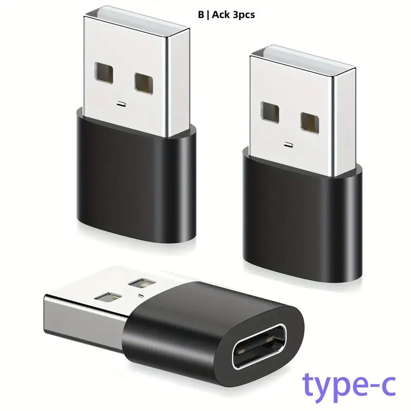 3-Pack USB to USB C Adapter, USB C Female to USB Male Super Fast Charging and OTG Converter Compatible with iPhone 15/14/13/12 P - Image 5
