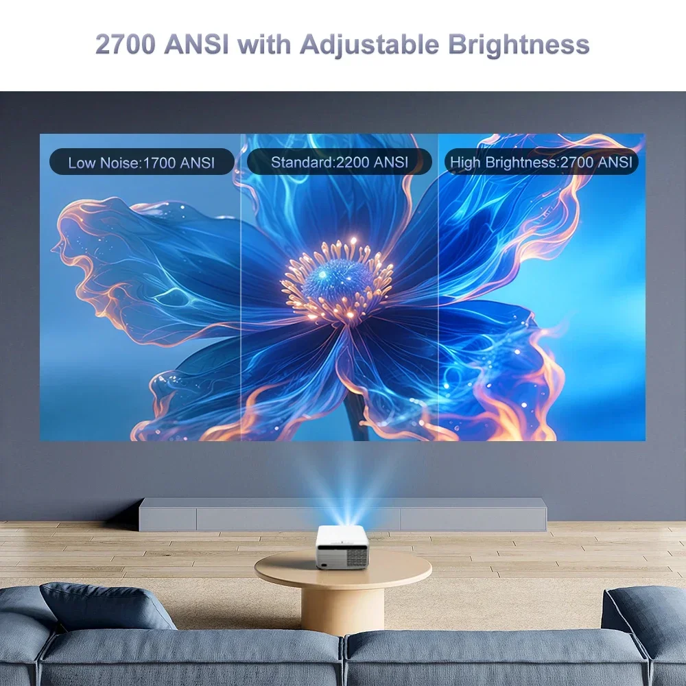 ApexTPFlixtone D9W 미니 프로 프로페셔널 프로젝터 2700 ANSI 루멘+100인치 스크린 풀 HD 1080P 안드로이드 스마트 TV LED 홈시어터