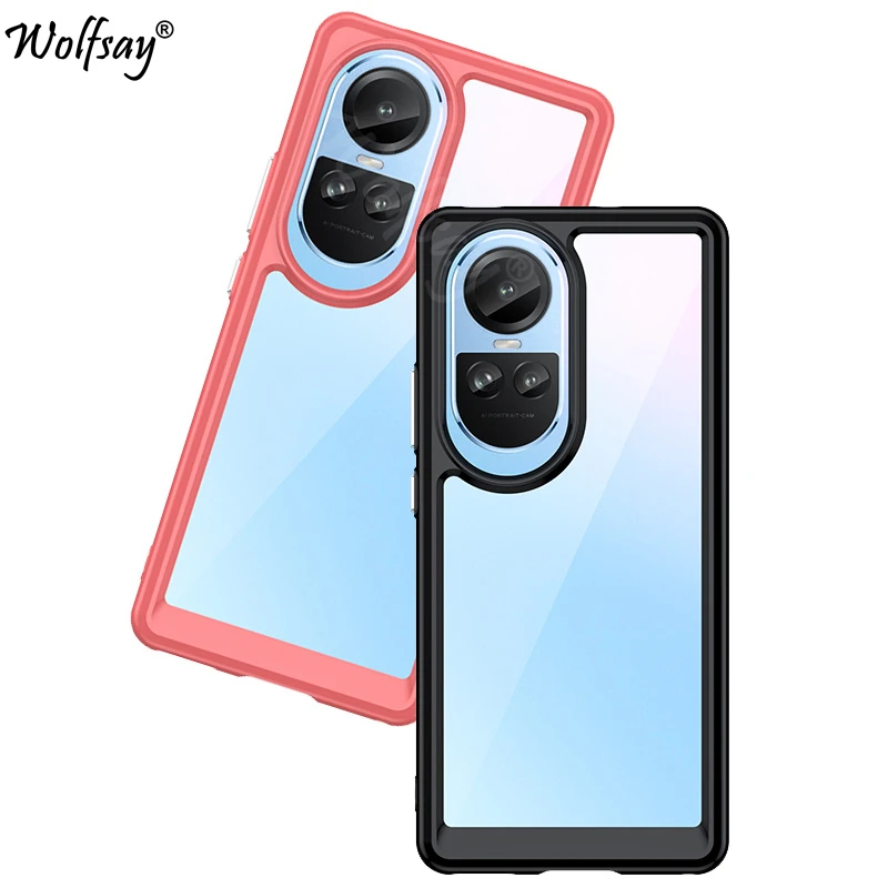 Custodia Trasparente Per Telefono Per Oppo Reno 10 5G Custodia Antiurto In Silicone Color Cover Oppo Reno 10 5G Global Case Per Oppo Reno 10 5G
