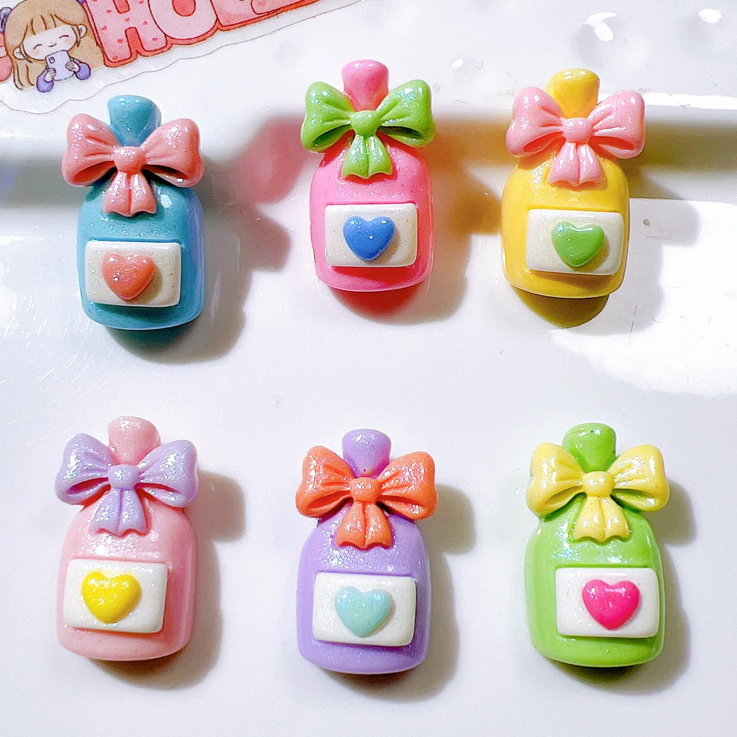 

20pcs DIY Resin Material Pearl Bow Bottle Refrigerator Hair Clip Production Handmade Material Accessories