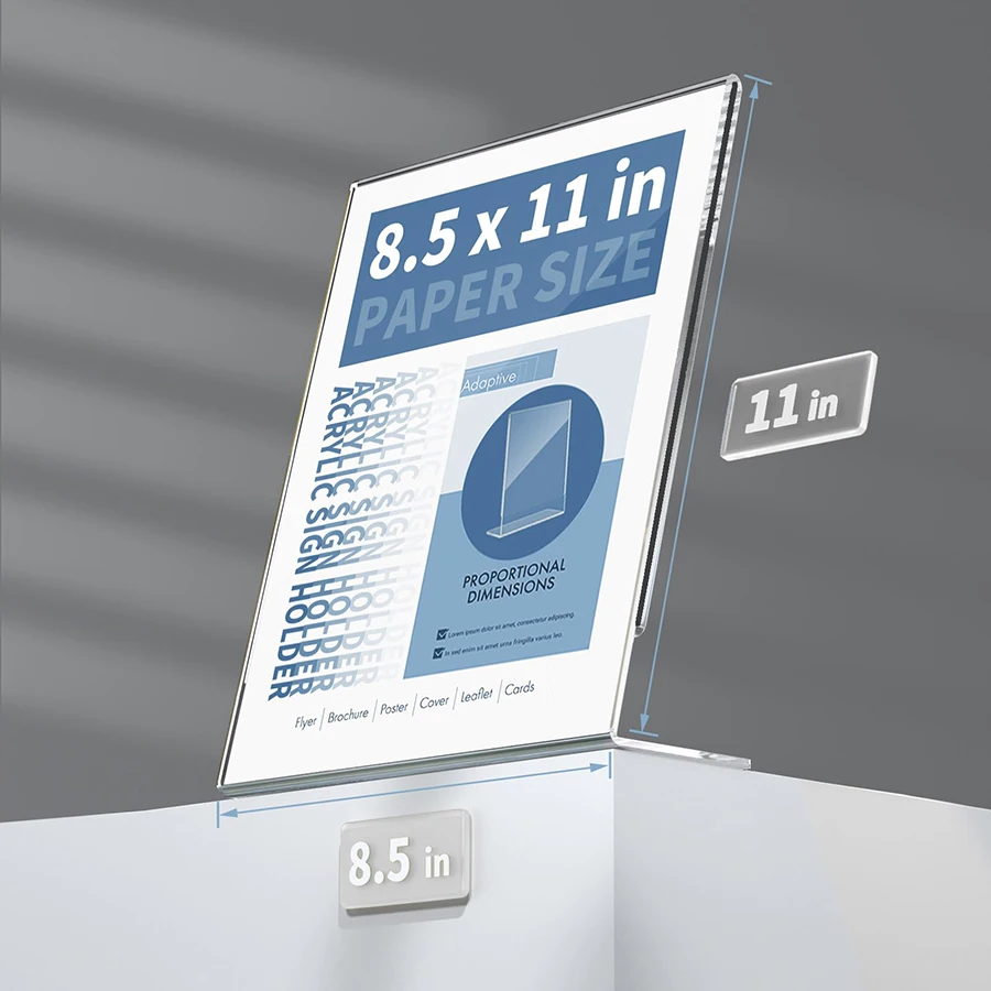 A4 Acrylic display rack information rack brochure color page single-page Desktop Flyer Front Desk Card Holder 6pcs acrylic sign holders