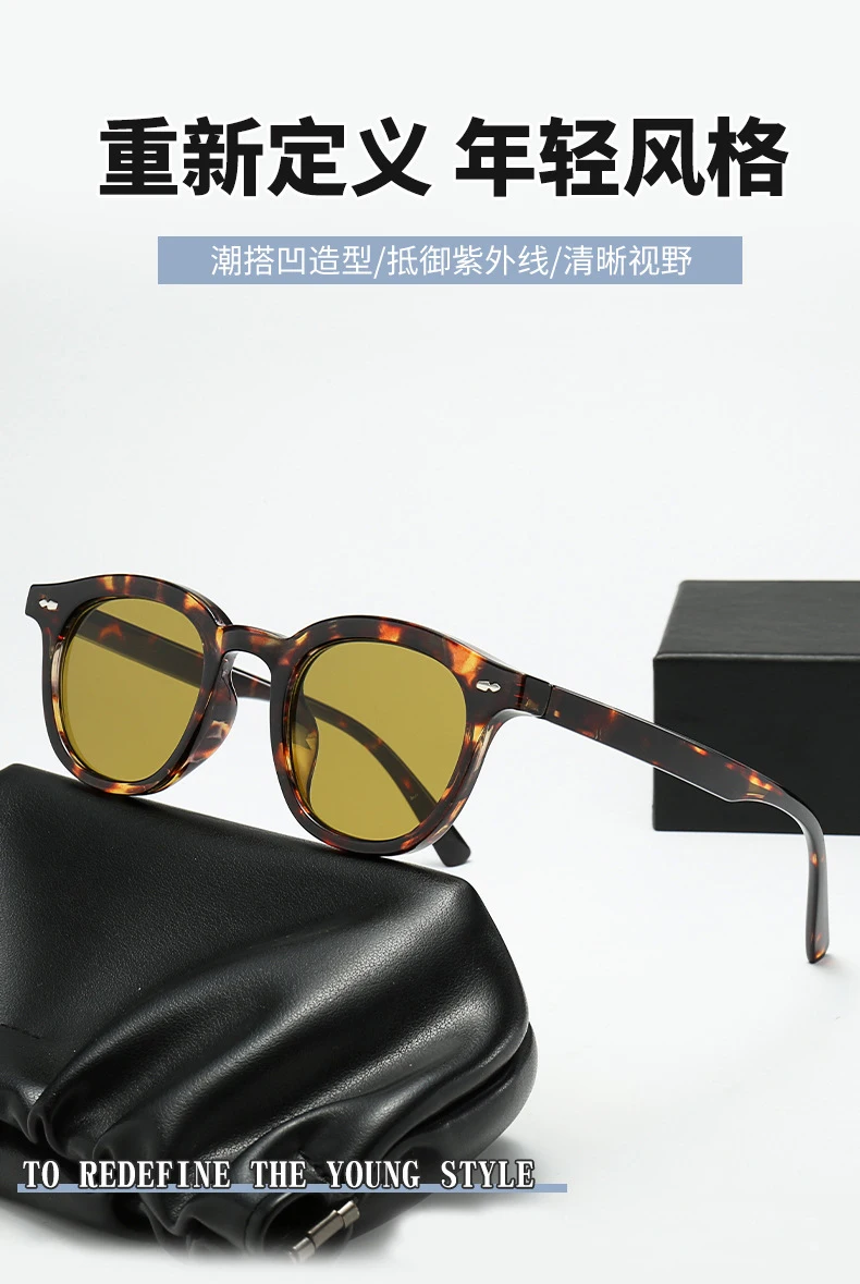 Mode Retro männer Sonnenbrille Leopard Print Klassische Shades Männer Im Freien Sonnenschirm Brille UV400 Oculos De Sol gafas de so – Detail 2
