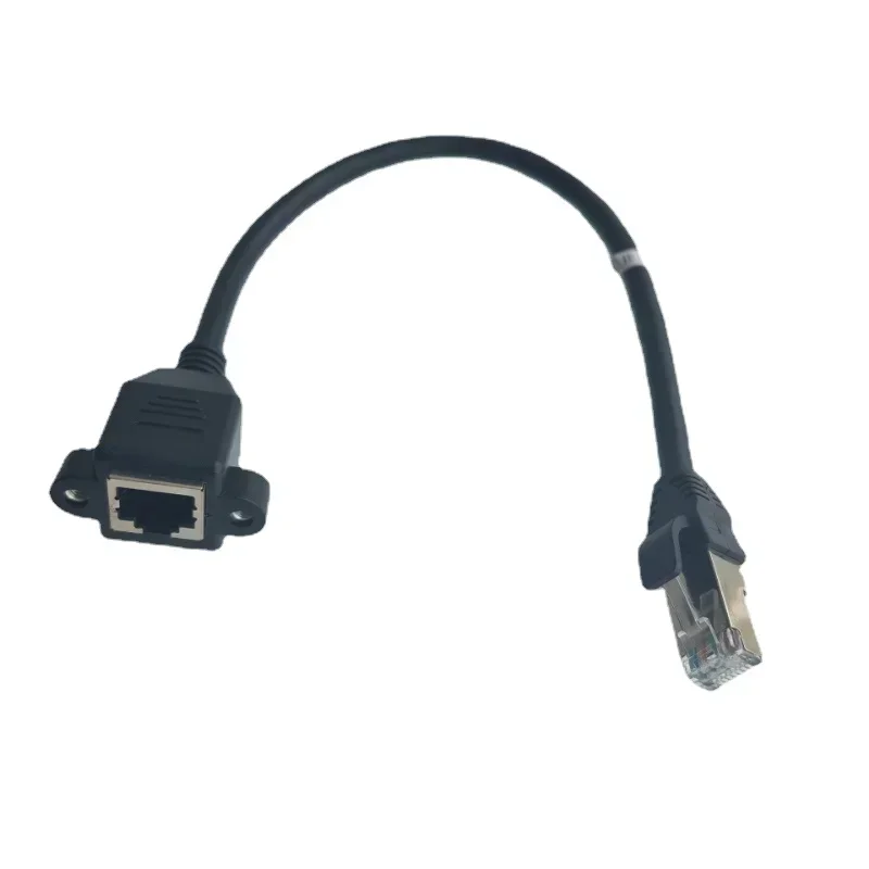 High-Speed Cat6 Ethernet Extension Cable with Screw Panel Mount Connector