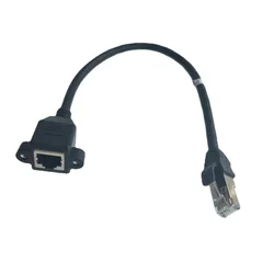 High - Speed Cat6 Ethernet Extension Cable with Screw Panel Mount Connector - 1.5m