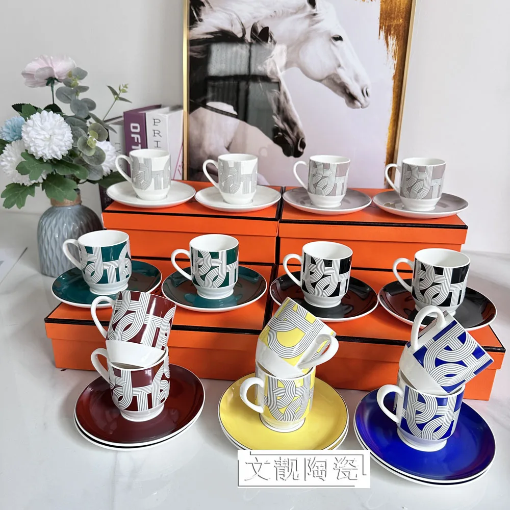 

European Hand-painted Exquisite Net Red Espresso Cup Set Bone China Cup And Saucer Home Afternoon Tea Concentrated Tea Cup