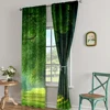 2pc,  Scene Curtains Forest1 Machine Washable Fabric,Without Electricity Spring Party & Holiday Decor Perfect for Holiday 3