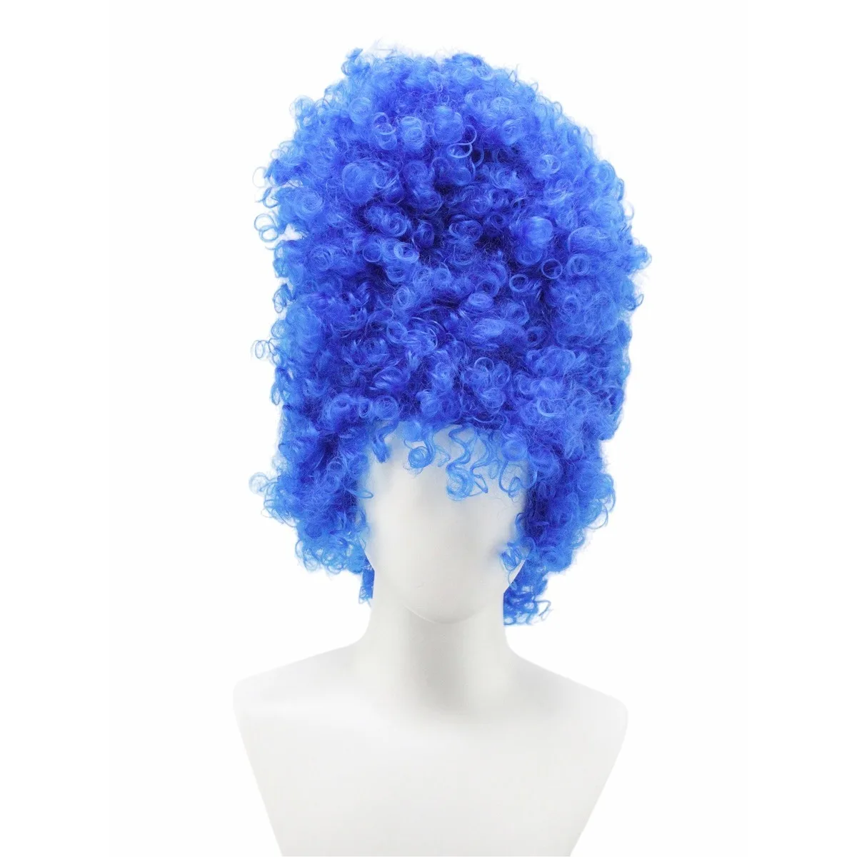 Parrucca sintetica riccia lunga blu brillante, ispirata a Marge Simpson per Halloween, cosplay e feste a tema. - immagine 2