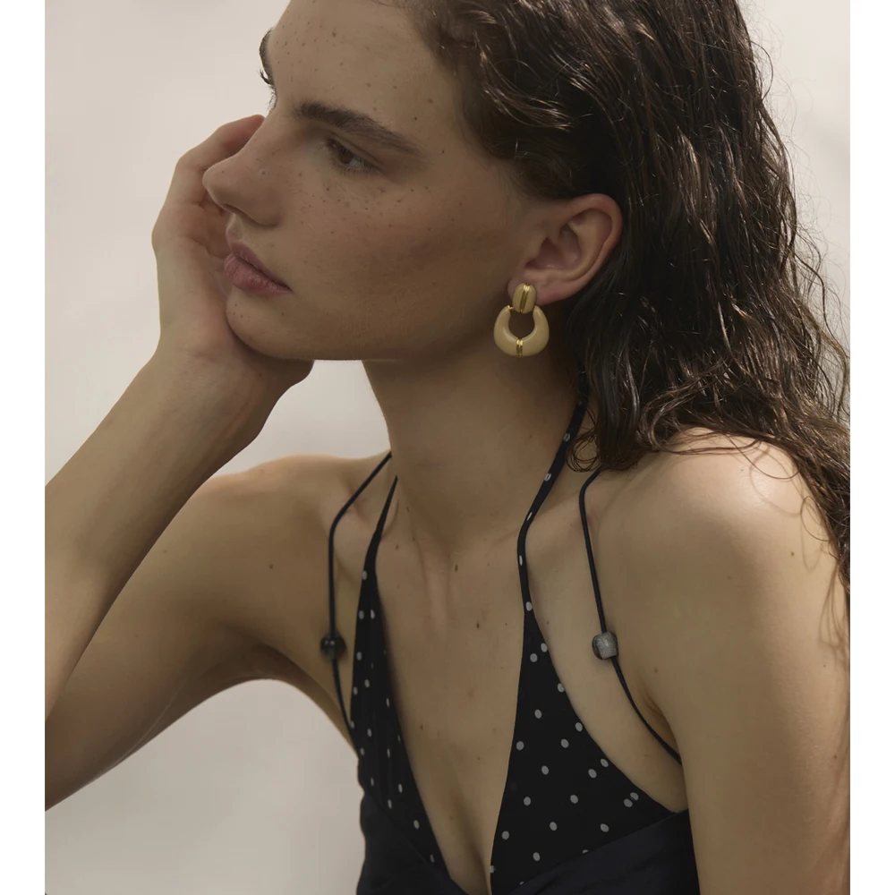 Yhpup Earrings Geometric Drop Stainless Steel