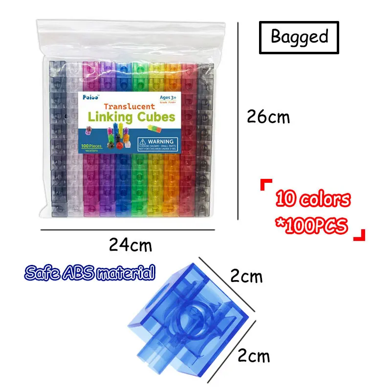 Kids Transparent Blocks Link Cubes Montessori Toys Math Learning Logical Thinking Constructs Cube Sensory Games Educational Toys - 6