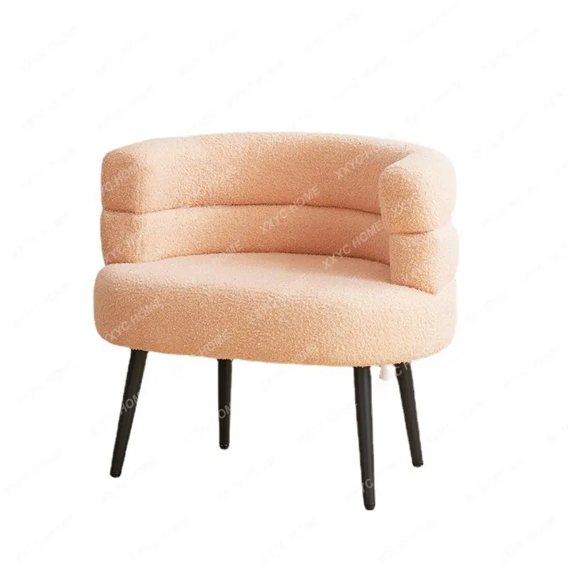 

Fashionable All-Match Lambswool Lounge Sofa Chair Living Room Bedroom Cosmetic Chair Dressing Table Stool Milk Tea Shop Stool