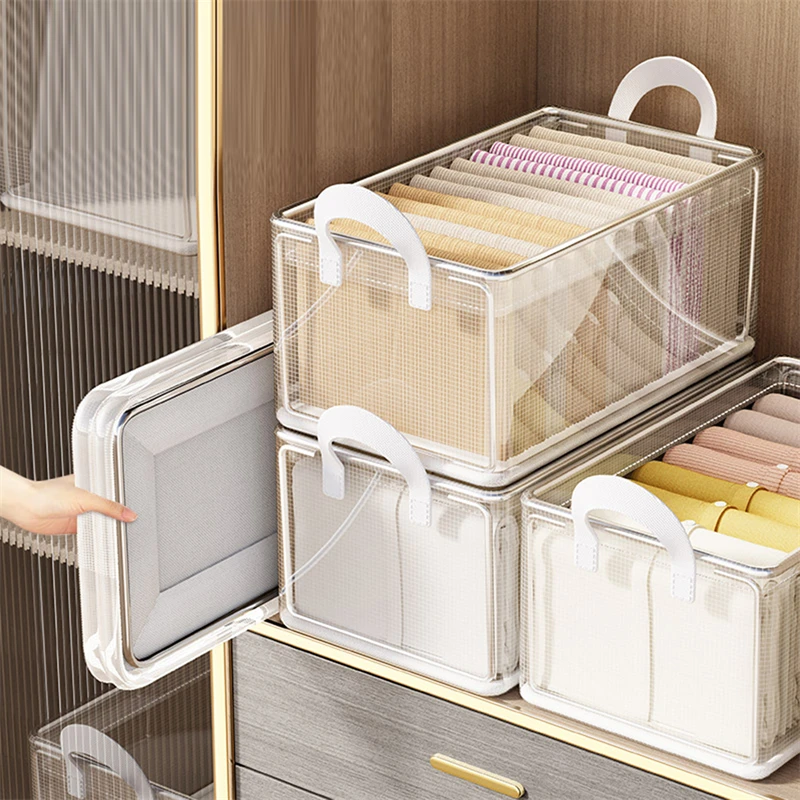 Clothes Organizer Trousers Clothing Jeans Storage Box Wardrobe Closet Organization Underwear Bra Socks Compartment Box Cabinet 3