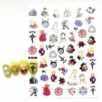 Newest TSC-309 Fullmetal Alchemist series anime cat eyes designs 3d nail art sticker nail decal accessories 1