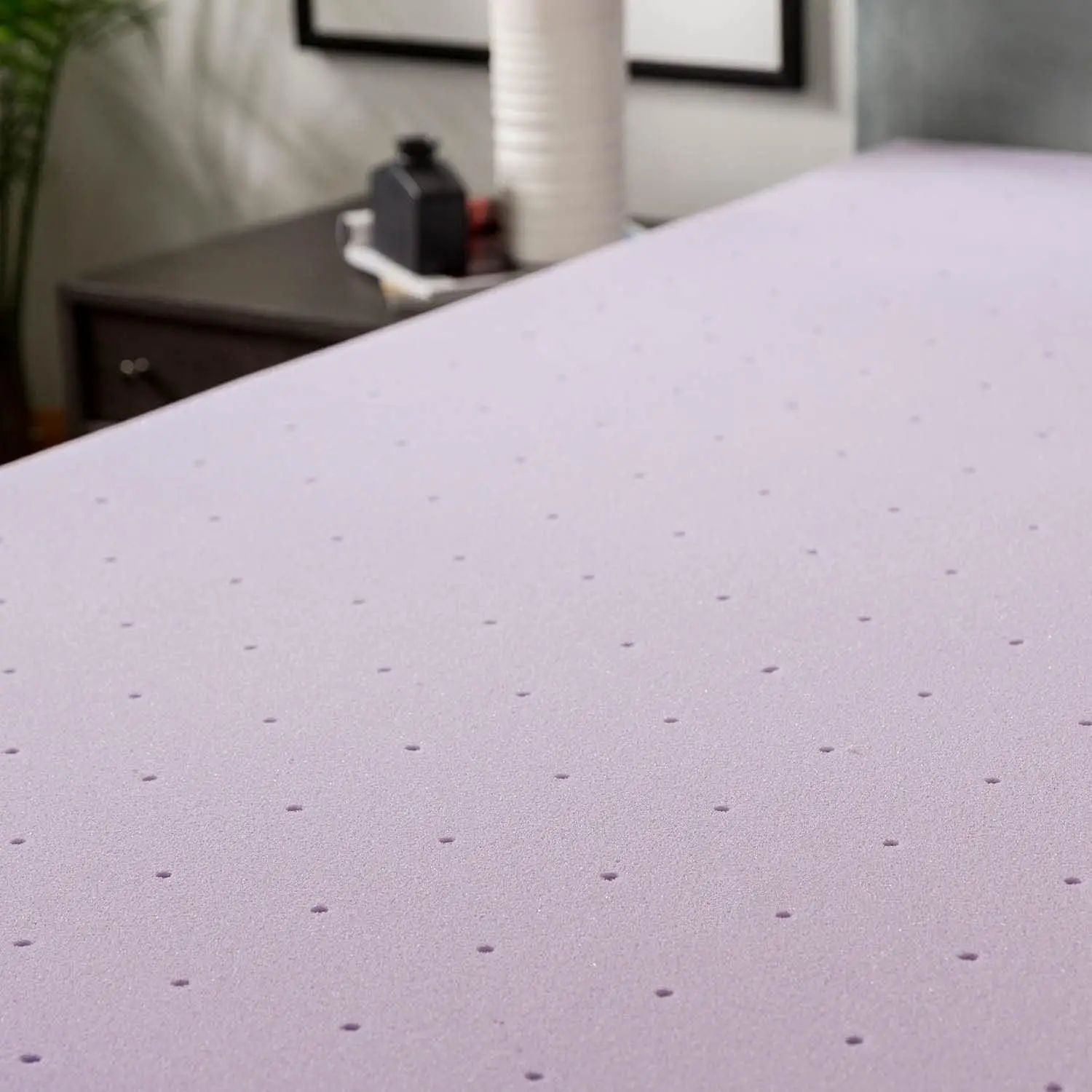 3 Inch Lavender Infused Memory Foam Mattress Topper-Ventilated Design