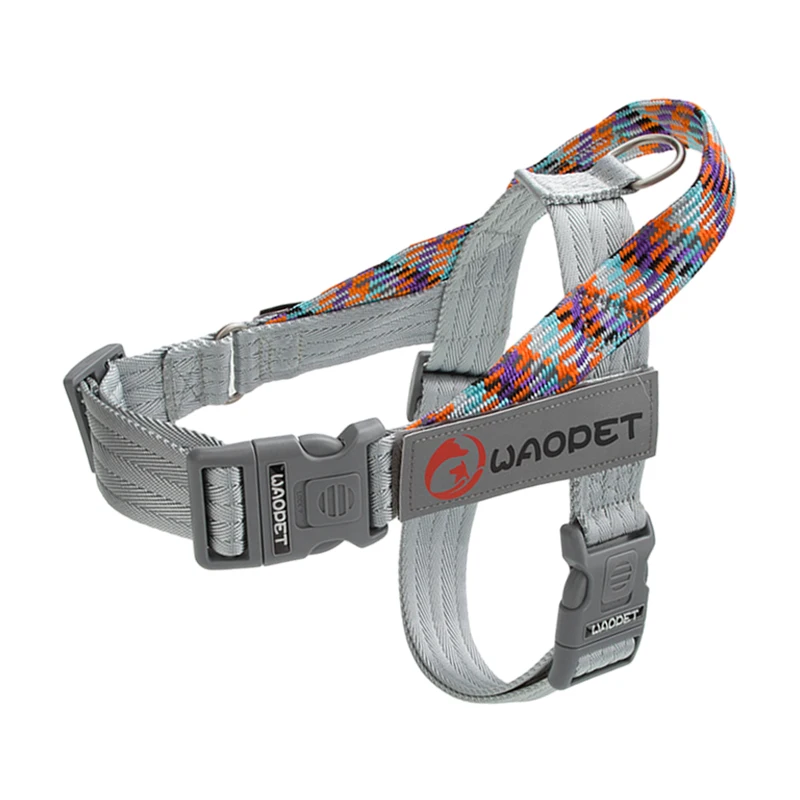 Durable No-Pull Nylon Dog Harness with Creative Flat Rope Design