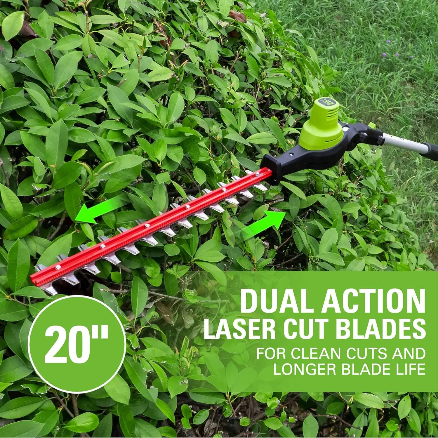 40V Brushless Pole Saw Pole Hedge Combo Battery and Charger Included EASY ADJUST TENSIONING For easily trimming branches